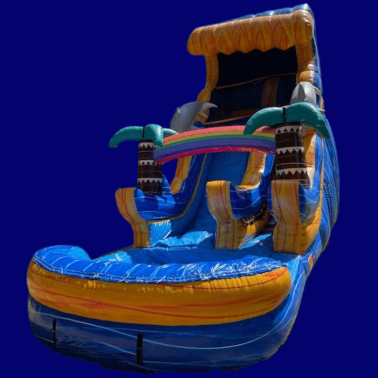 18' Blue Dolphin Water Slide